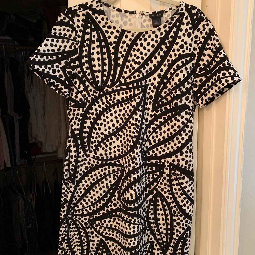 floral and polka dot shift dress